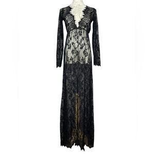 Yomoko Lace Dress Black Maxi M